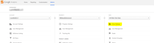 Google Analytics - Admin Settings